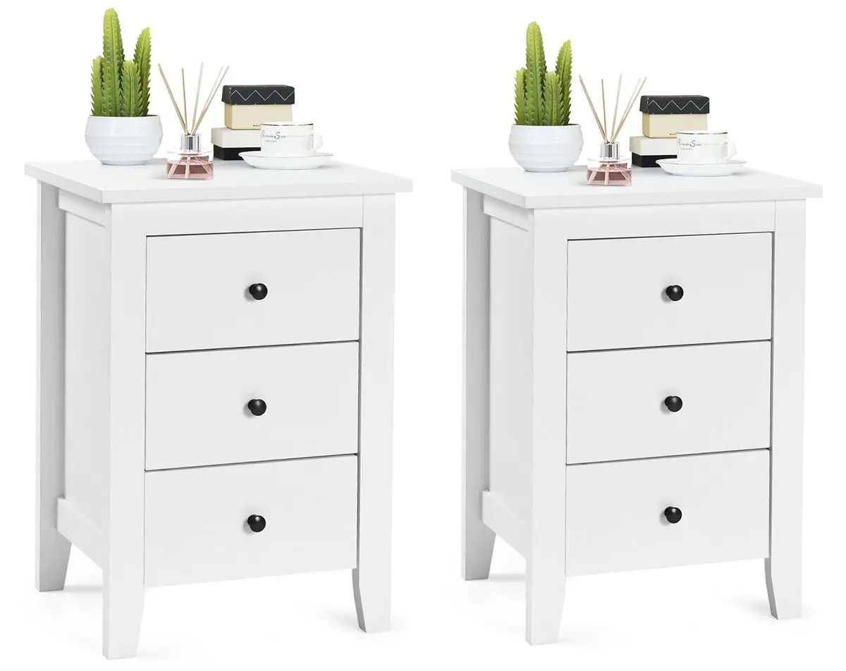 Set noptiere Costway HW61313WH-2 (White)