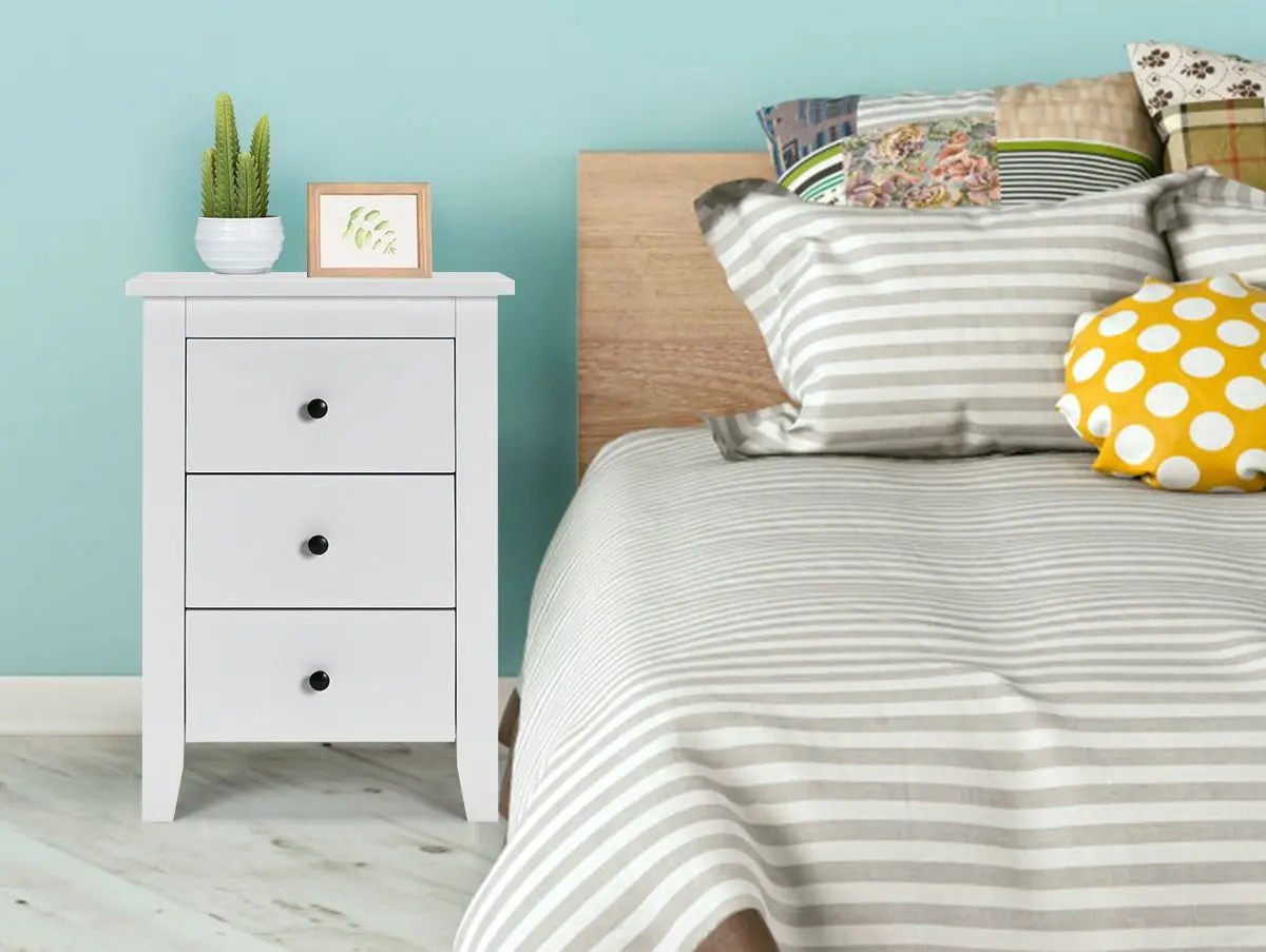 Set noptiere Costway HW61313WH-2 (White)