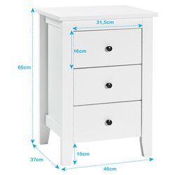 Set noptiere Costway HW61313WH-2 (White) Thumb