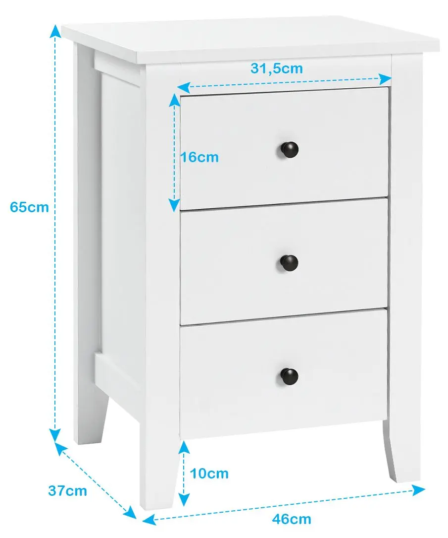 Set noptiere Costway HW61313WH-2 (White)