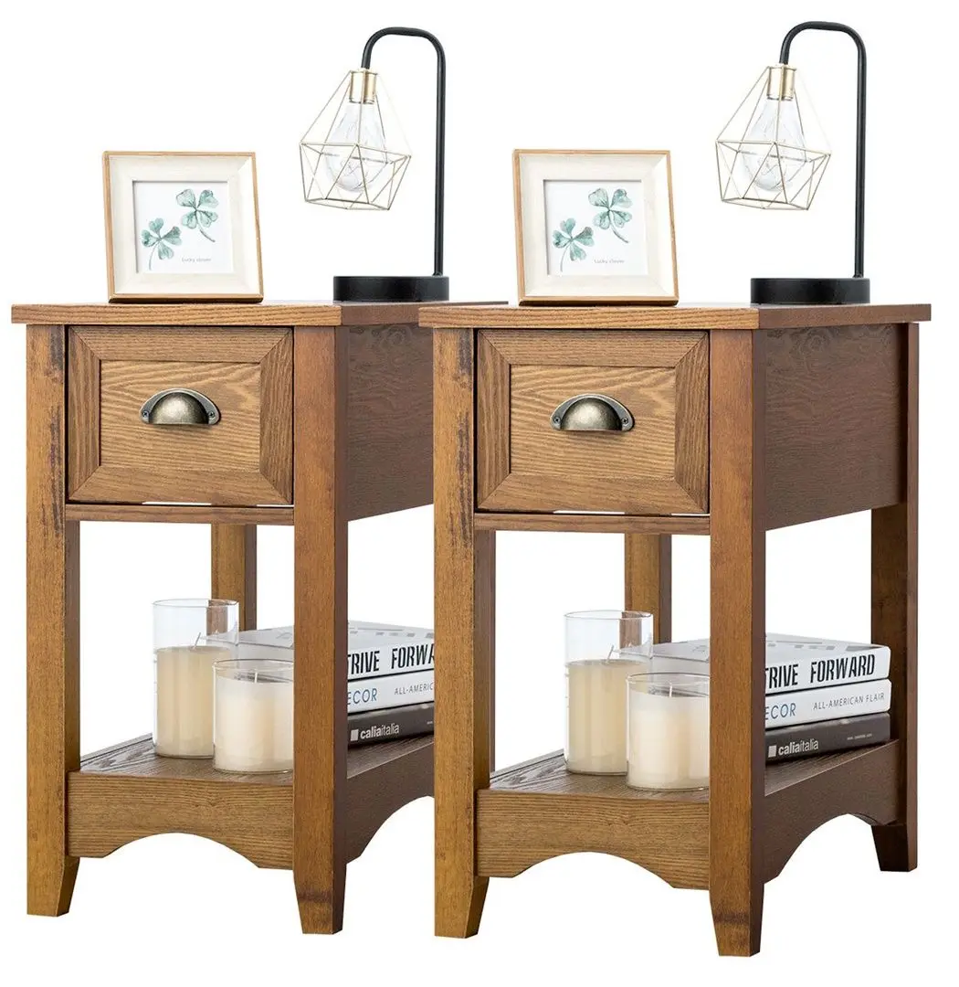 Set noptiere Costway HW61983CF-2 (Brown)