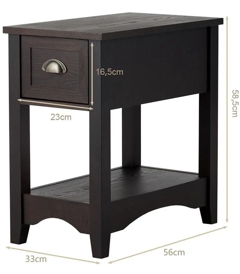 Set noptiere Costway HW61983RE-2 (Dark Brown)