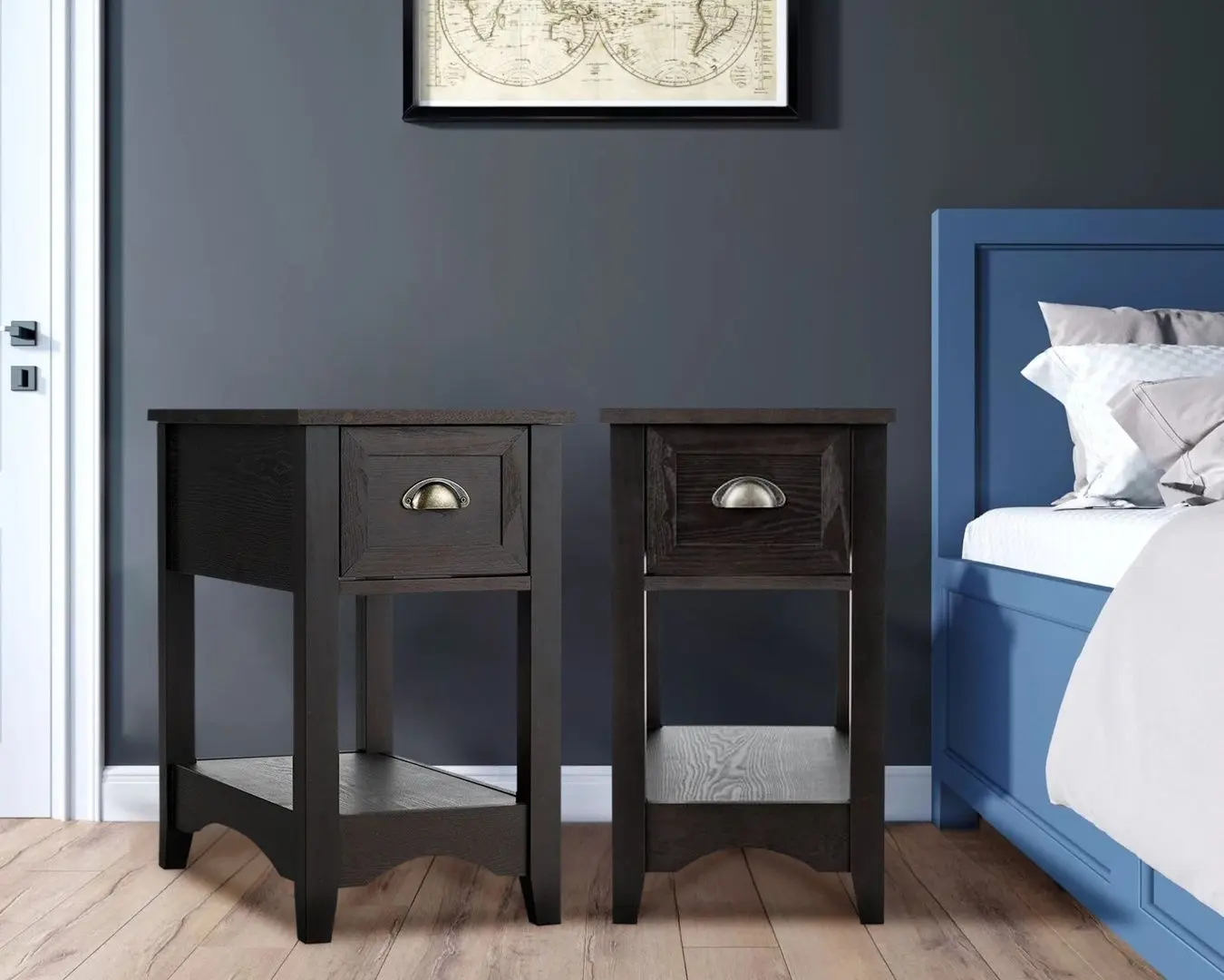 Set noptiere Costway HW61983RE-2 (Dark Brown)