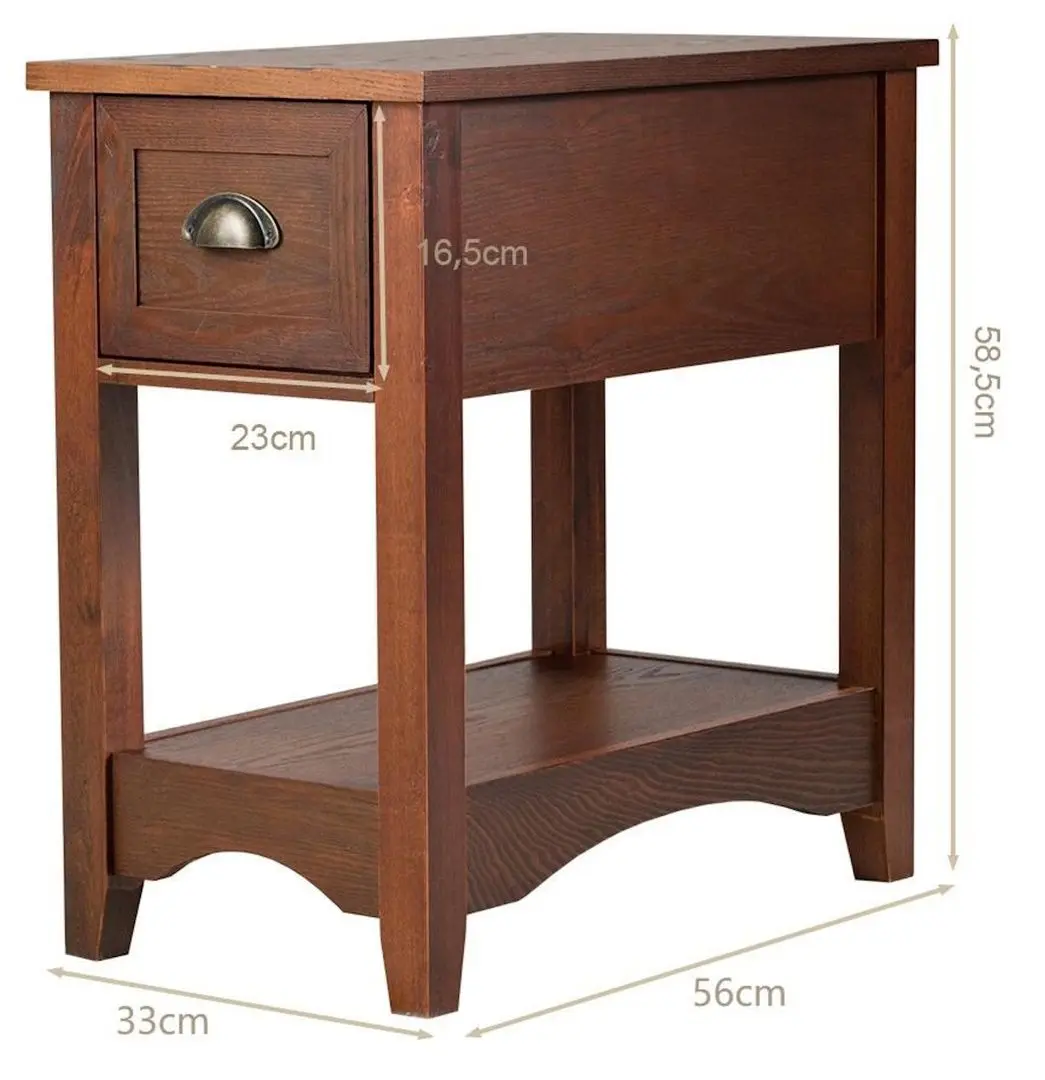 Set noptiere Costway HW61983RE-2 (Walnut)