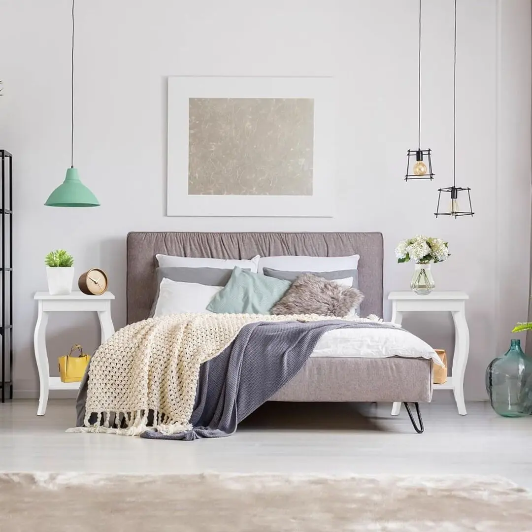 Set noptiere Costway HW65646WH-2 (White)