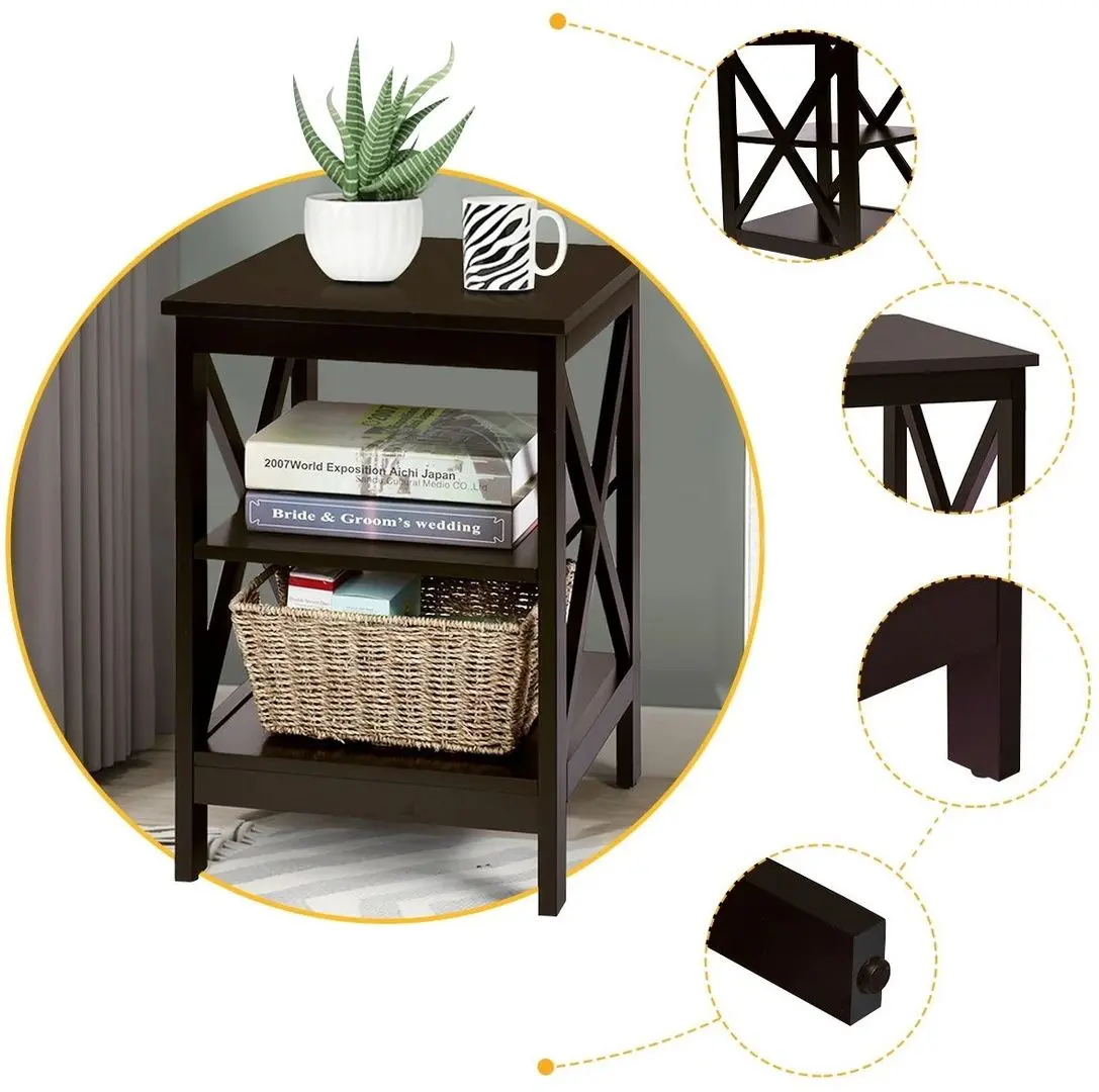 Set noptiere Costway HW65688CF-2 (Brown)