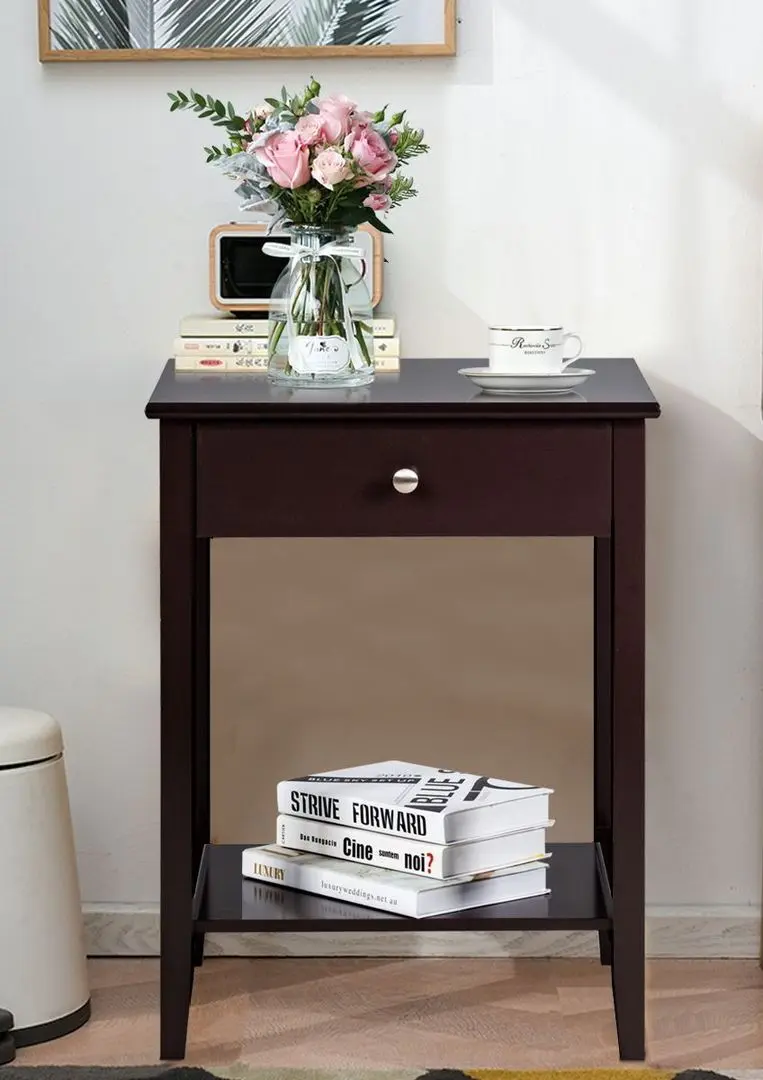 Set de noptiere Costway HW65744BN-2 (Brown)