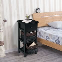 Комплект прикроватных тумбочек Costway HW65976BK-2 (Black) Thumb