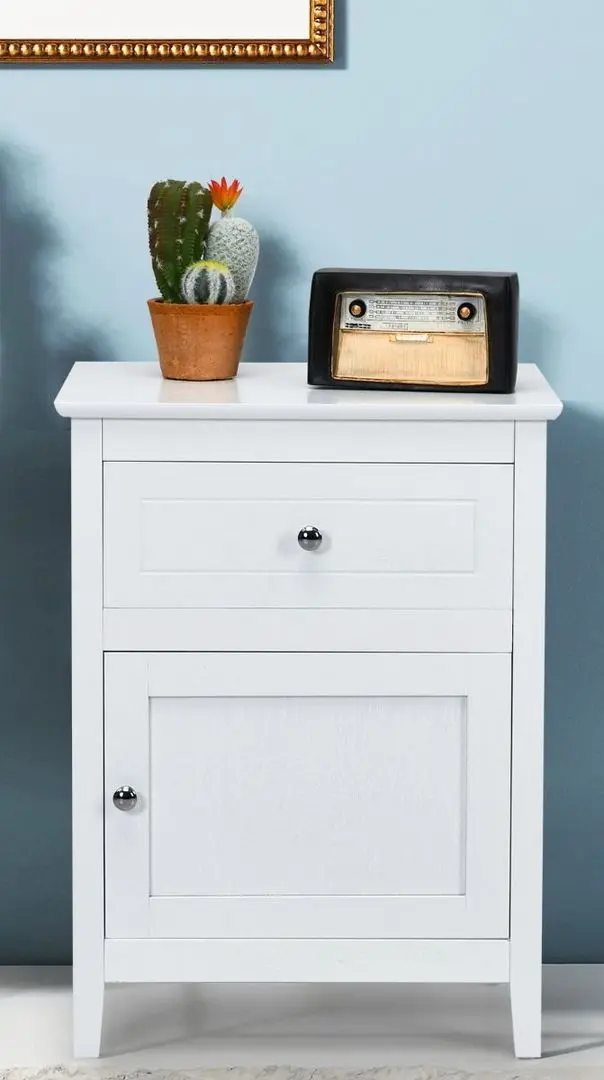Комплект прикроватных тумбочек Costway HW66339WH-2 (White) - 5