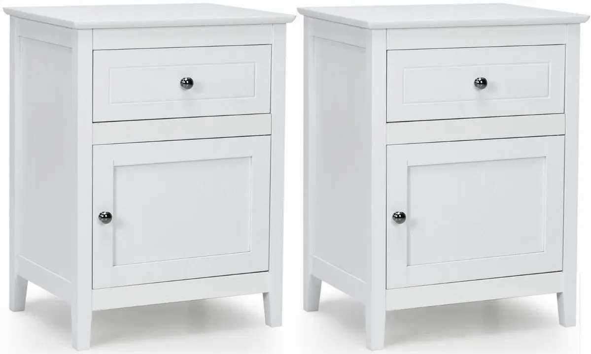 Комплект прикроватных тумбочек Costway HW66339WH-2 (White) - 7