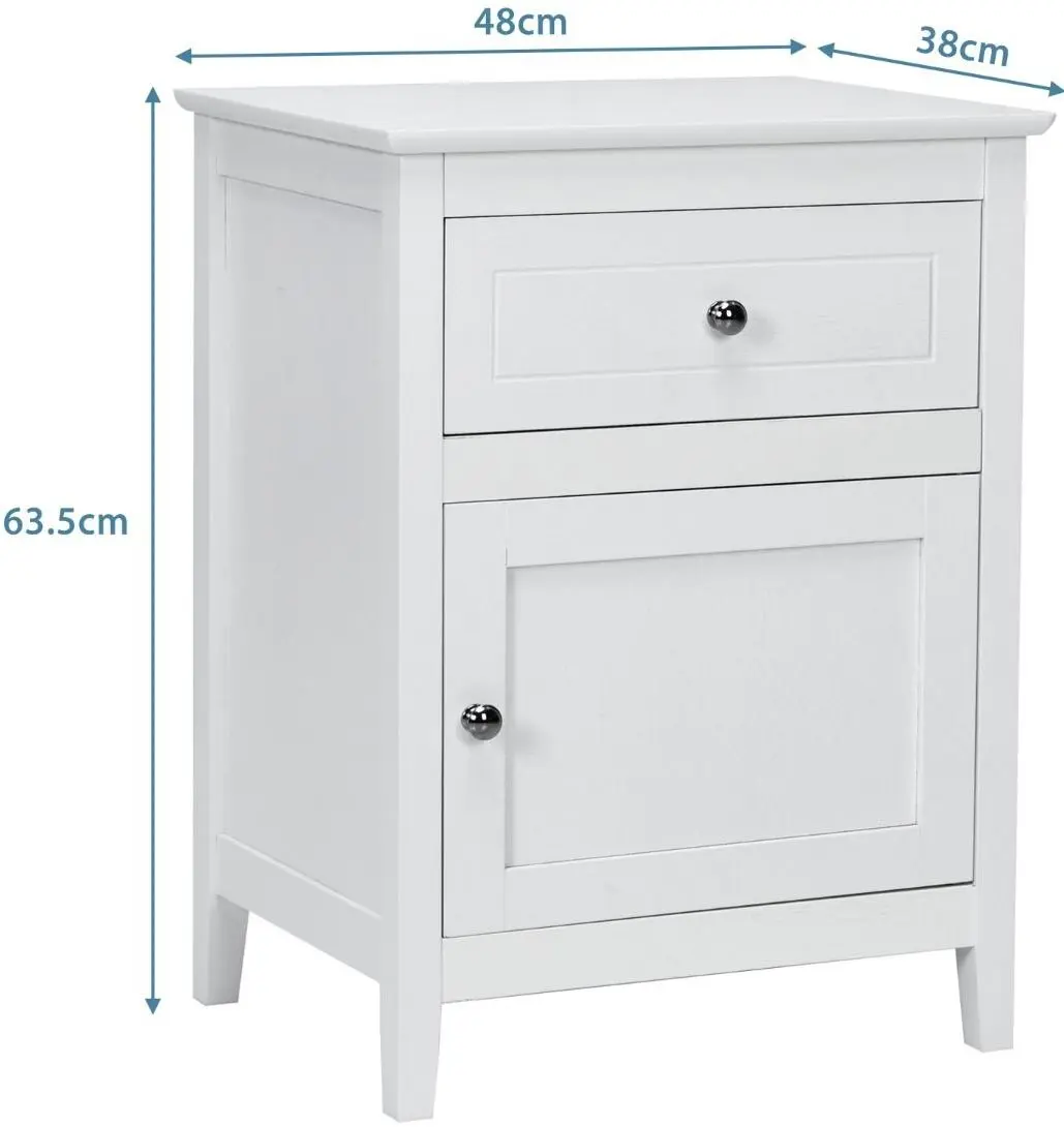 Комплект прикроватных тумбочек Costway HW66339WH-2 (White) - 9