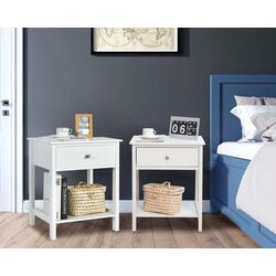 Set de noptiere Costway HW66943WH-2 (White)