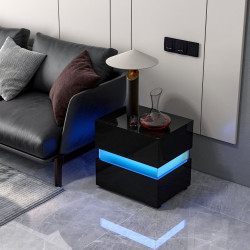 Комплект прикроватных тумбочек Costway JV10830DK-2 (Black) Thumb