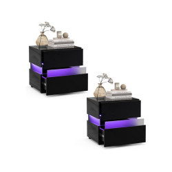 Комплект прикроватных тумбочек Costway JV10830DK-2 (Black) Thumb