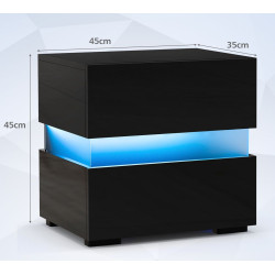 Комплект прикроватных тумбочек Costway JV10830DK-2 (Black) Thumb