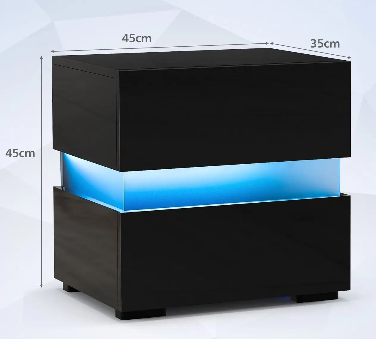 Комплект прикроватных тумбочек Costway JV10830DK-2 (Black)