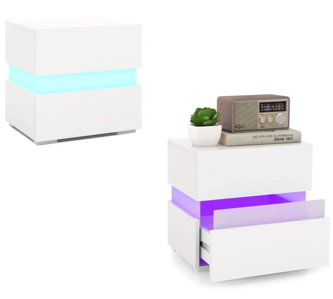 Комплект прикроватных тумбочек Costway JV10830WH-2 (White)