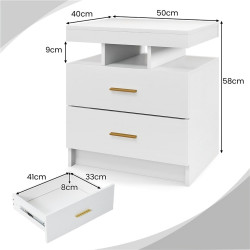 Прикроватная тумба Costway HU10674WH (White) Thumb