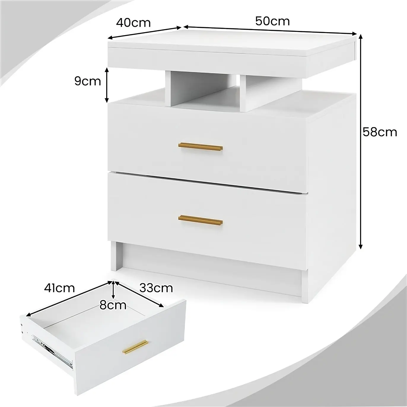 Прикроватная тумба Costway HU10674WH (White) - 3