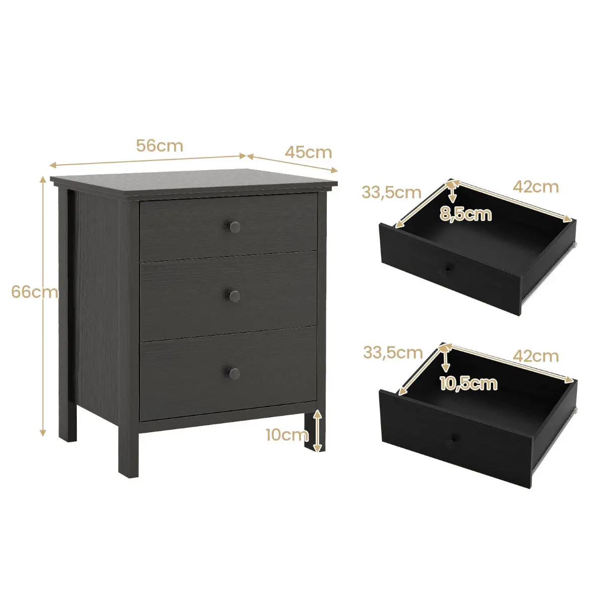 Noptiera Costway HU10754DK (Black) - 3