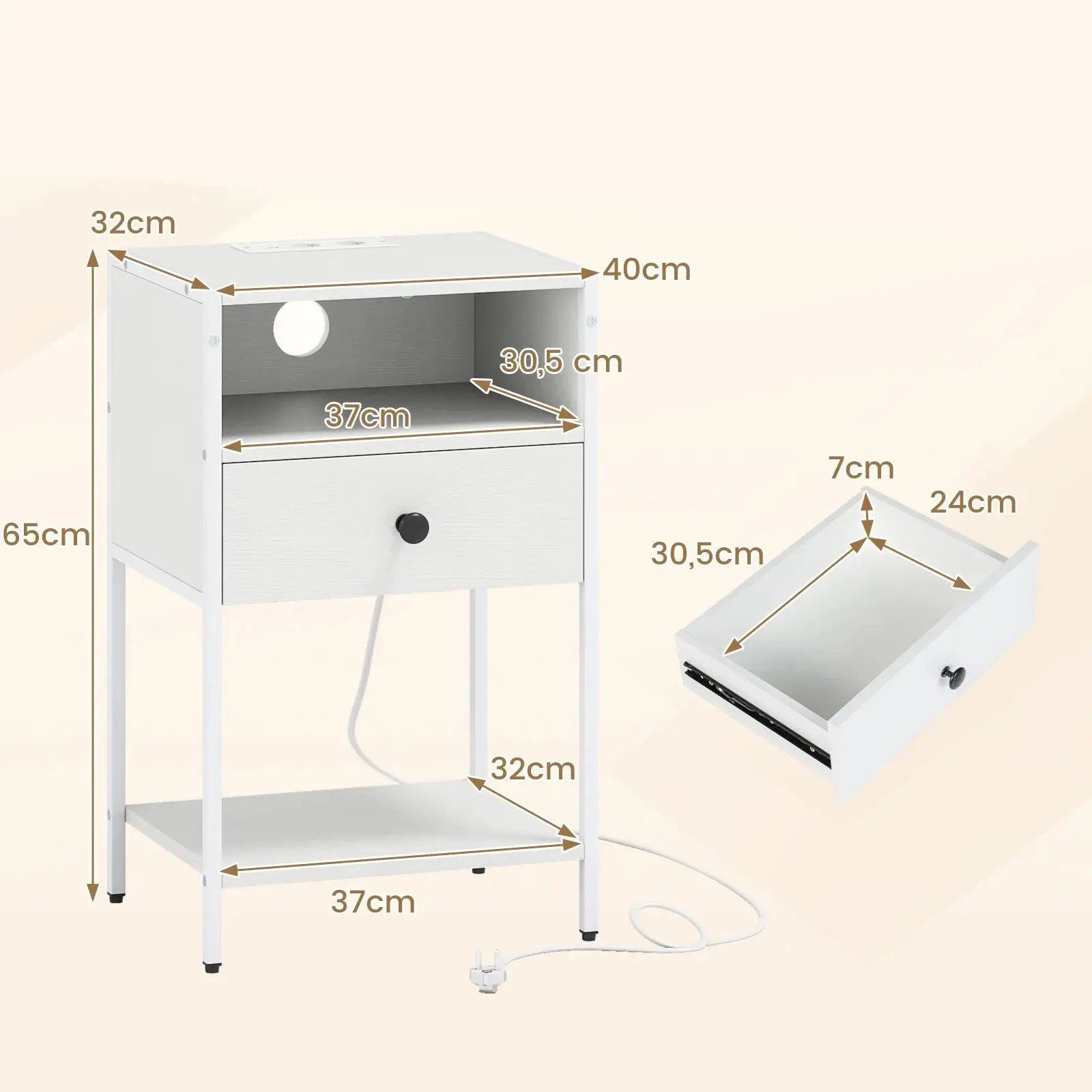 Noptiera Costway HU11144DE-WH (White) - 3