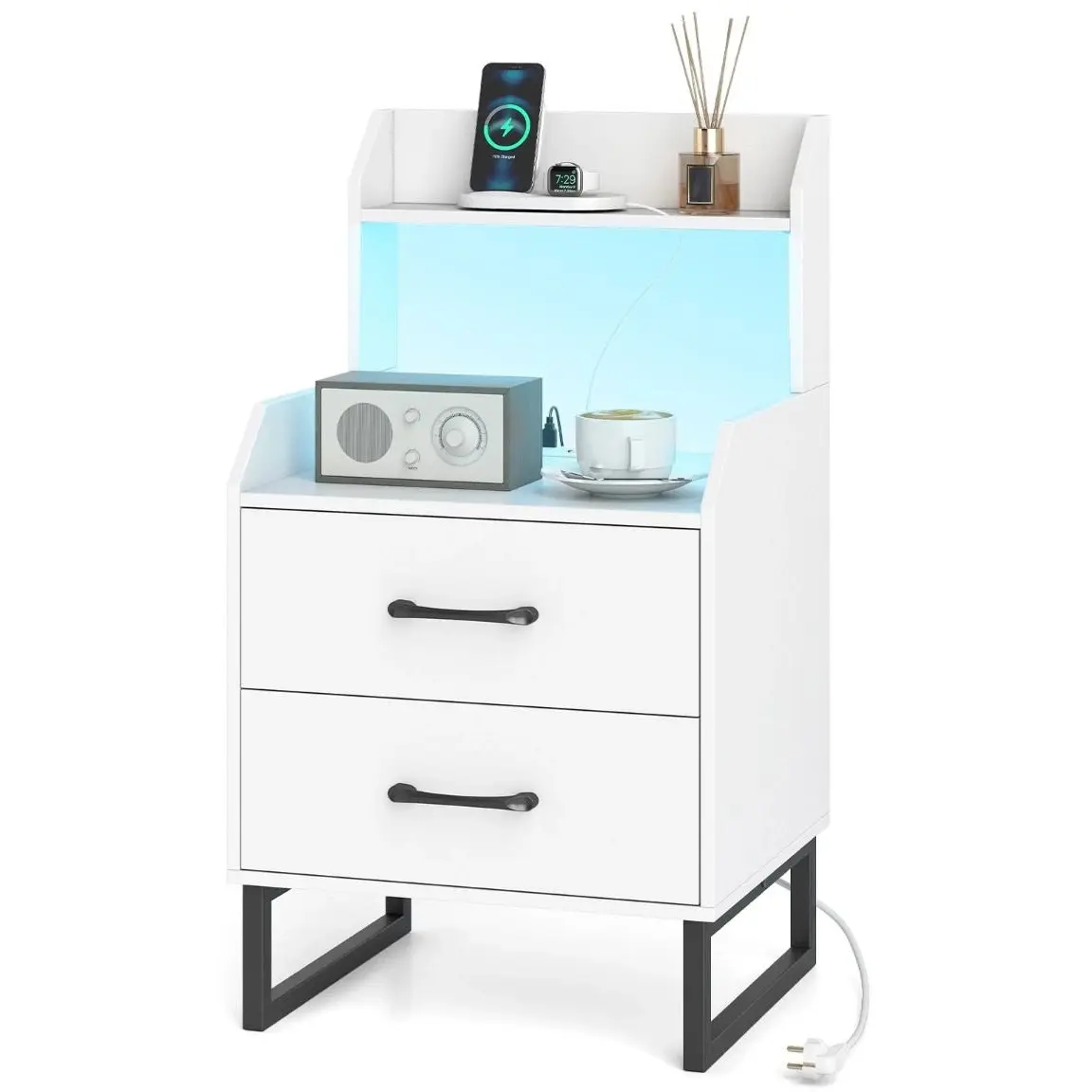 Прикроватная тумба Costway HU11227DE-WH (White) - 2