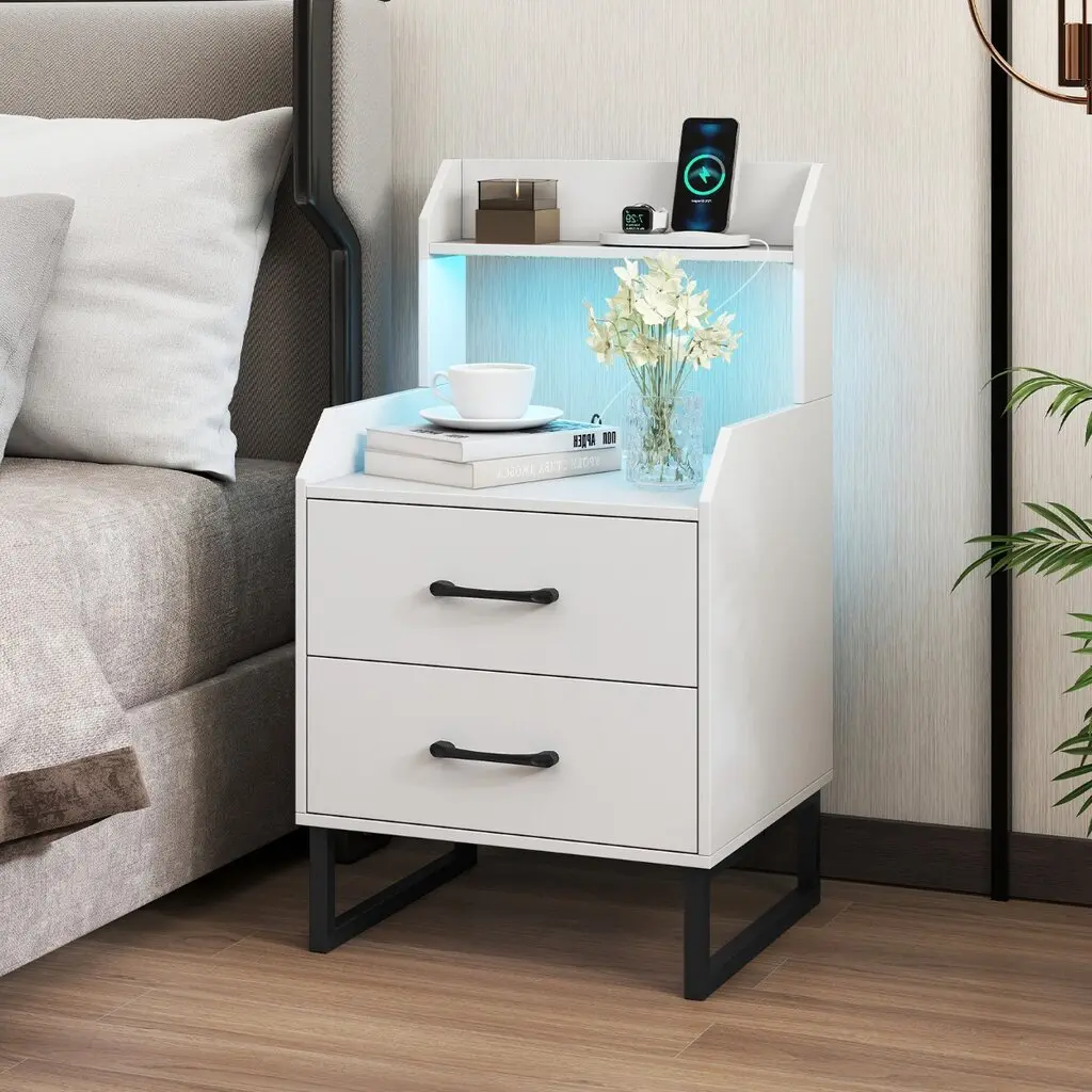 Прикроватная тумба Costway HU11227DE-WH (White)