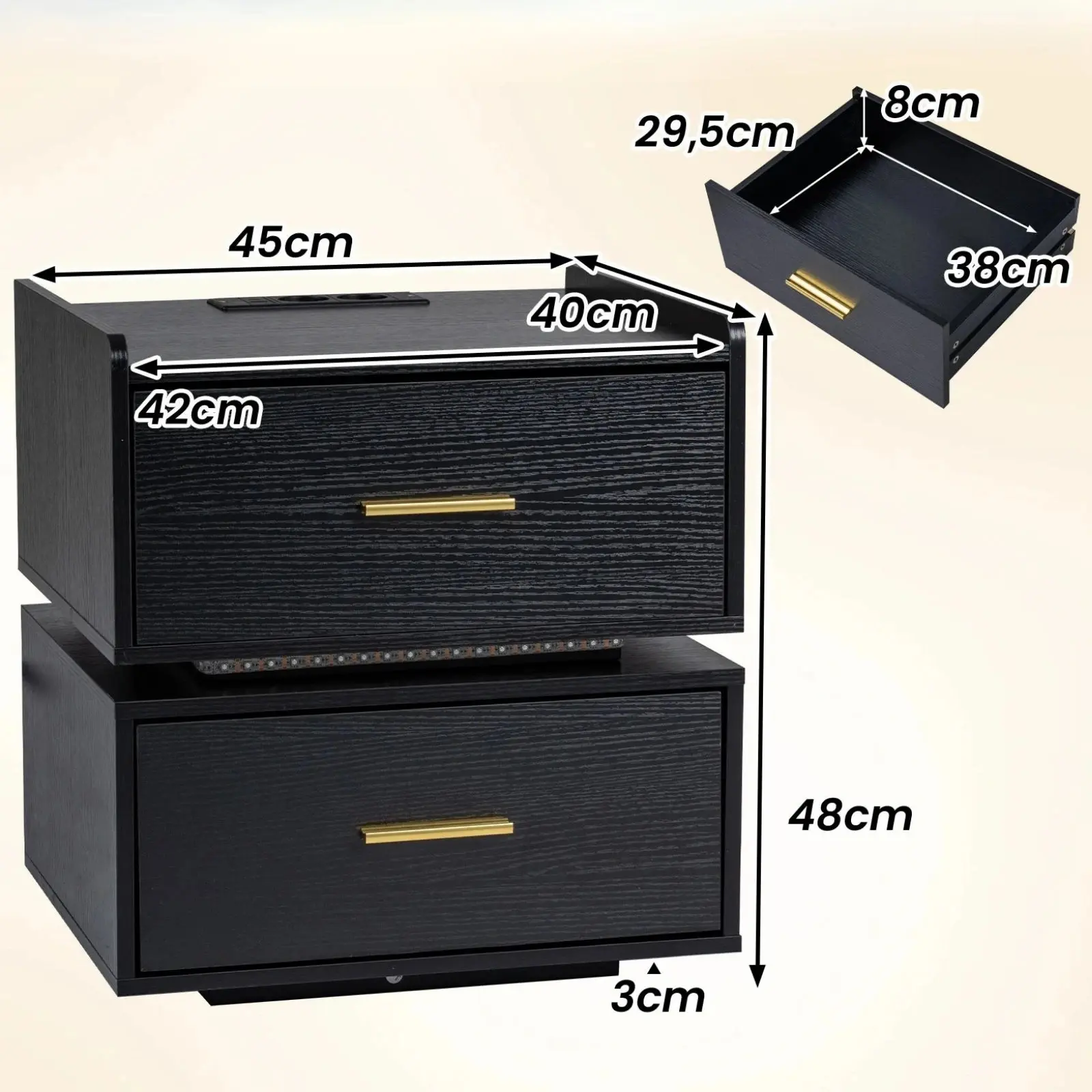 Noptiera Costway HU11279DE-DK (Black) - 3