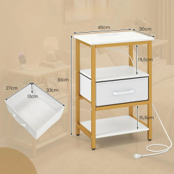 Noptiera Costway HU11292DE-WH (White/Gold) Thumb
