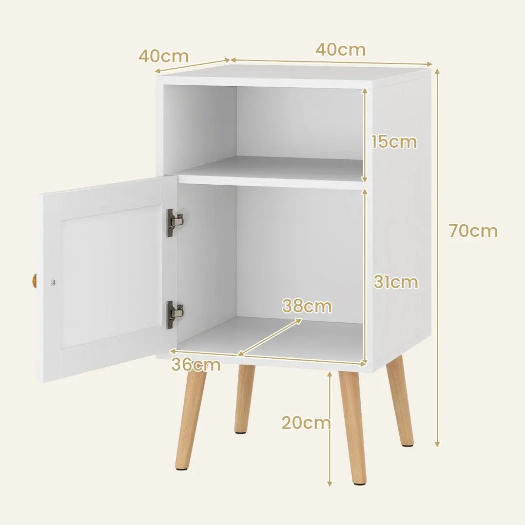 Прикроватная тумба Costway JV10924WH (White) - 3