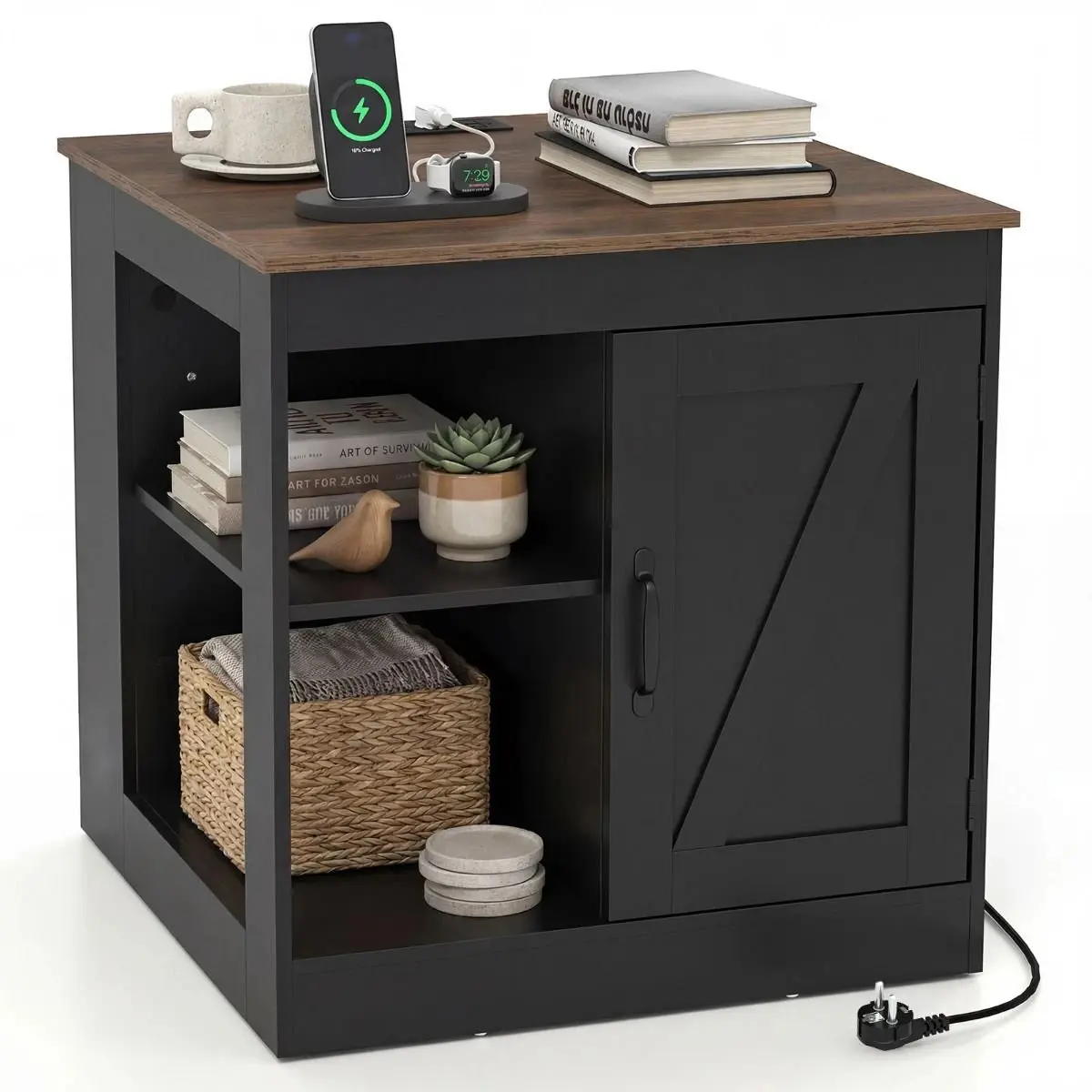 Прикроватная тумба Costway JV13067DE-DK (Black) - 2