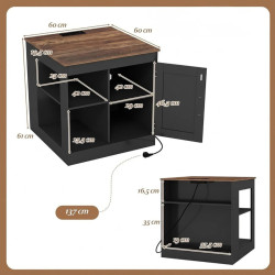 Прикроватная тумба Costway JV13067DE-DK (Black) Thumb