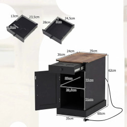 Прикроватная тумба Costway JV13068DE-DK (Black) Thumb