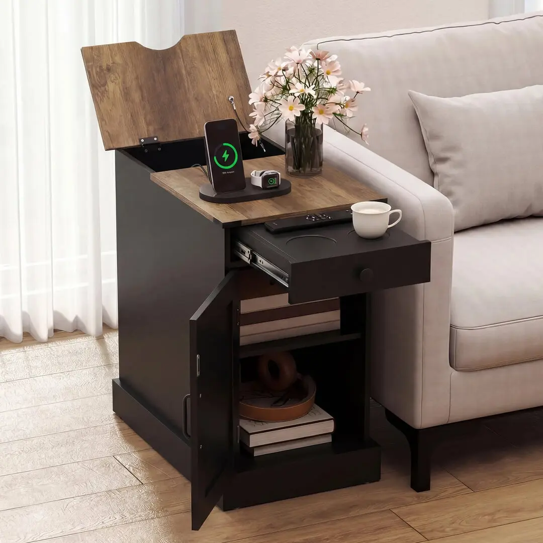 Прикроватная тумба Costway JV13068DE-DK (Black)