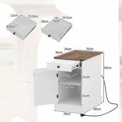 Прикроватная тумба Costway JV13068DE-WH (White) Thumb
