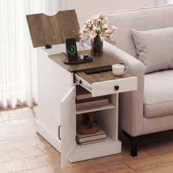 Прикроватная тумба Costway JV13068DE-WH (White)