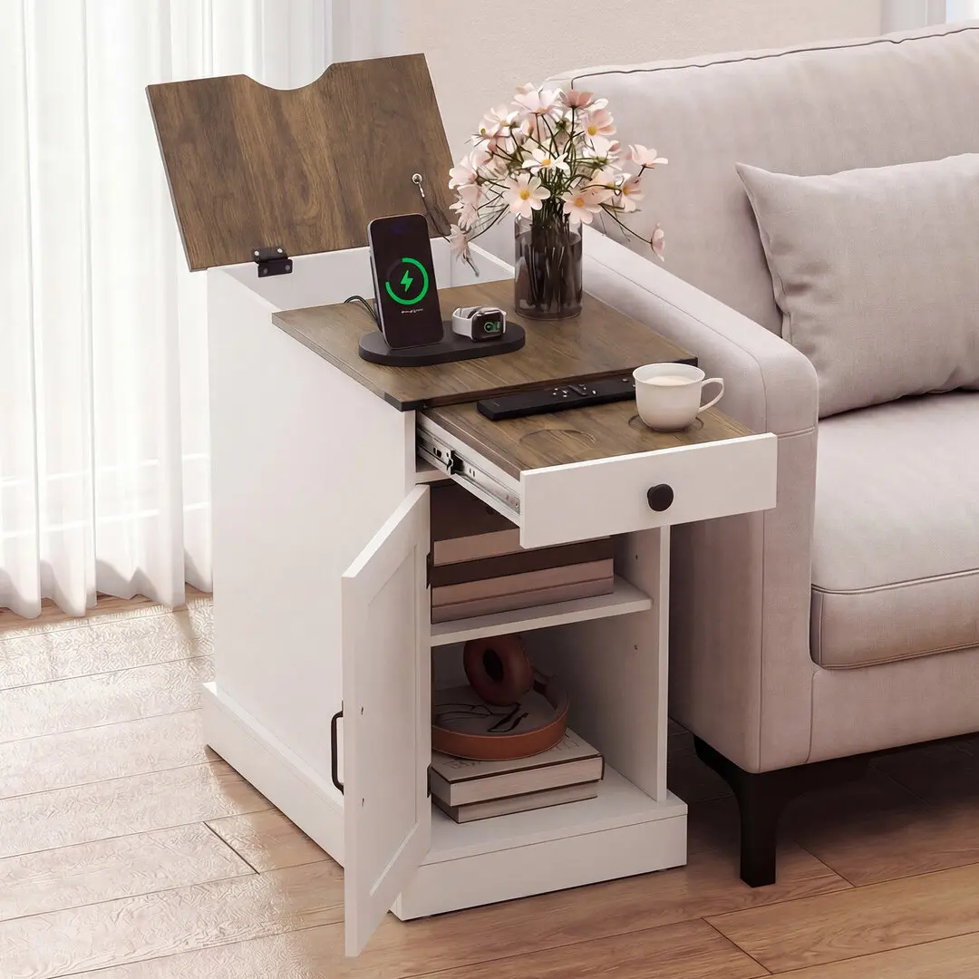 Прикроватная тумба Costway JV13068DE-WH (White)