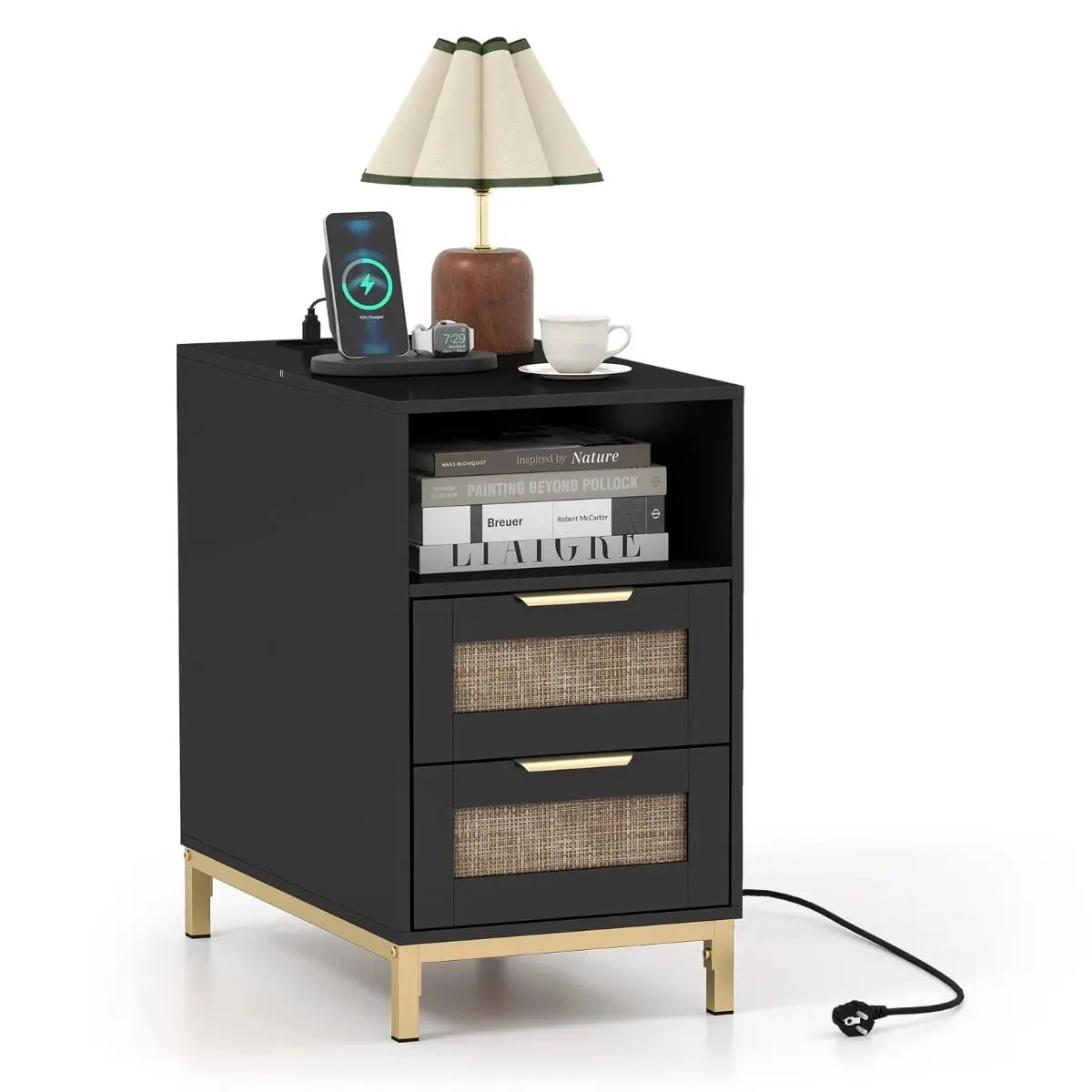 Прикроватная тумба Costway JV13070DE-BK (Black) - 2