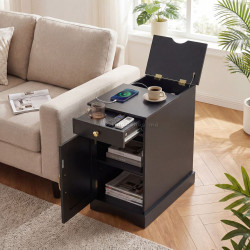 Прикроватная тумба Costway JV13071DE-BK (Black)