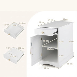 Прикроватная тумба Costway JV13071DE-WH (White) Thumb
