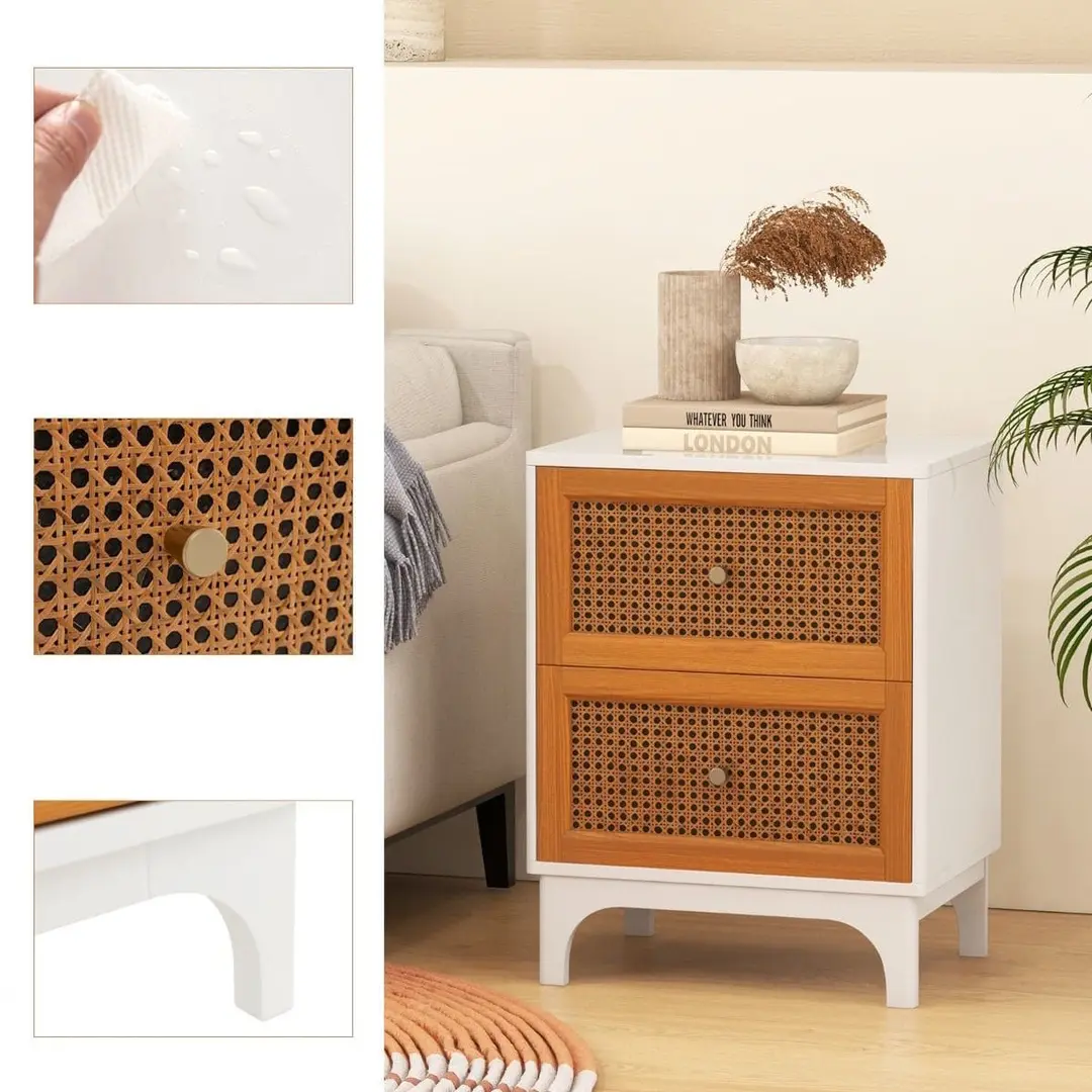 Тумба прикроватная Costway HU10462WH (White)