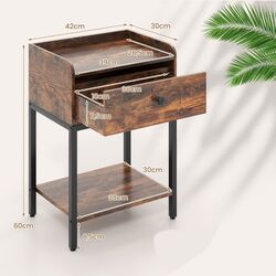 Тумба прикроватная Costway HU10500CF (Rustic Brown) Thumb