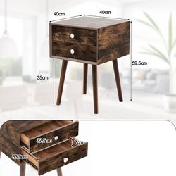 Тумба прикроватная Costway HU10553ES (Rustic Brown) Thumb