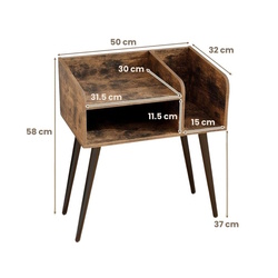 Тумба прикроватная Costway HU10755CF-1 (Rustic Brown) Thumb