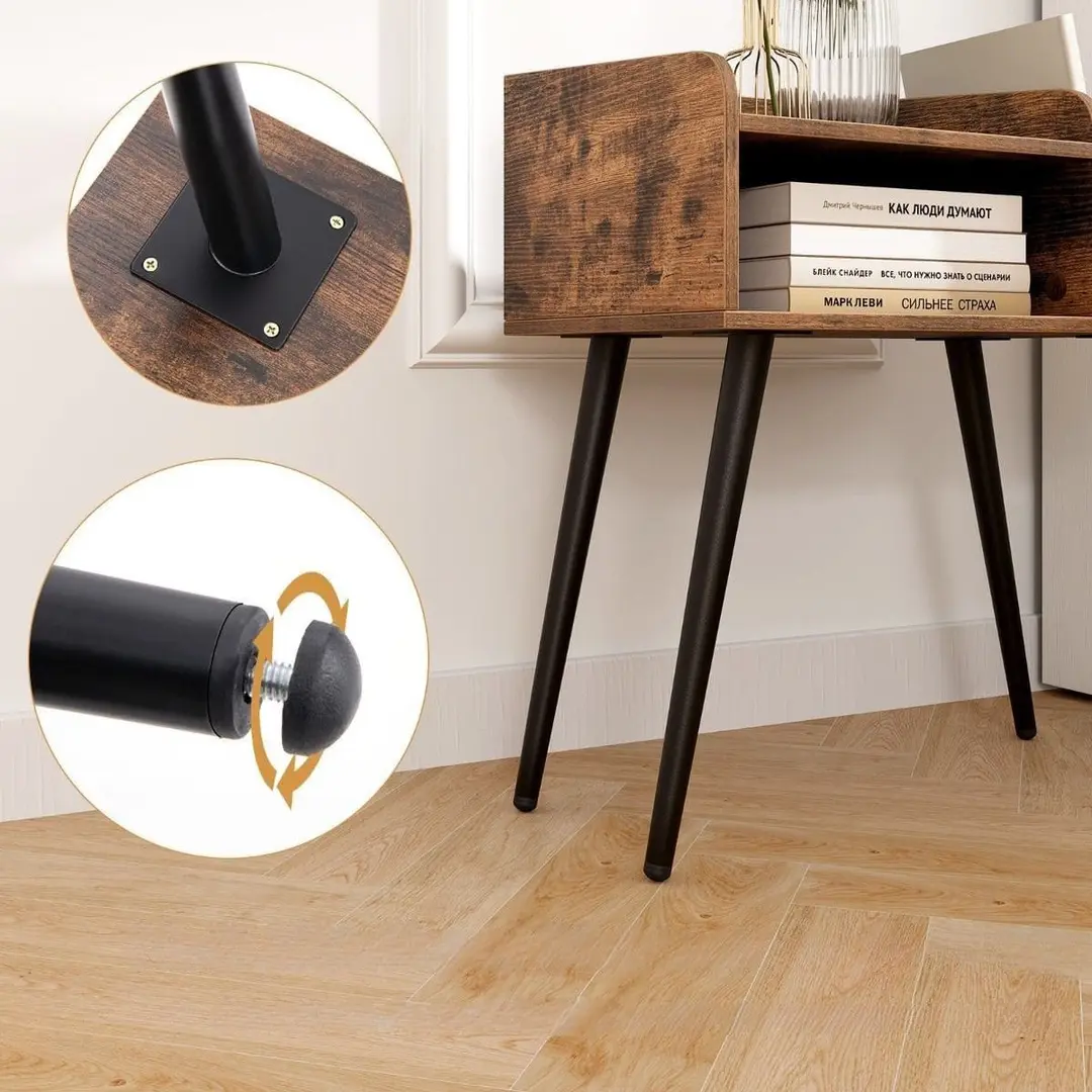 Тумба прикроватная Costway HU10755CF-1 (Rustic Brown)