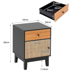 Тумба прикроватная Costway HU10765BK (Black) Thumb