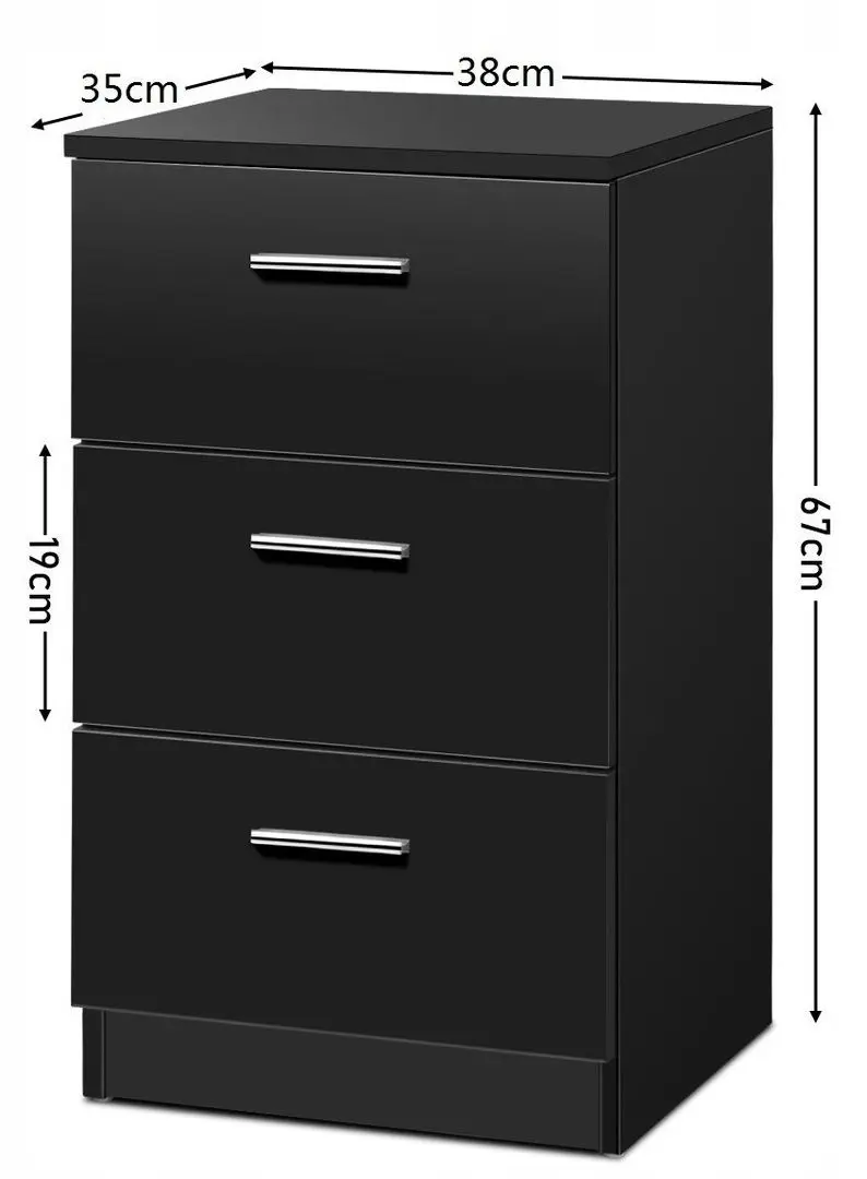 Тумба прикроватная Costway HW61149BK (Black)