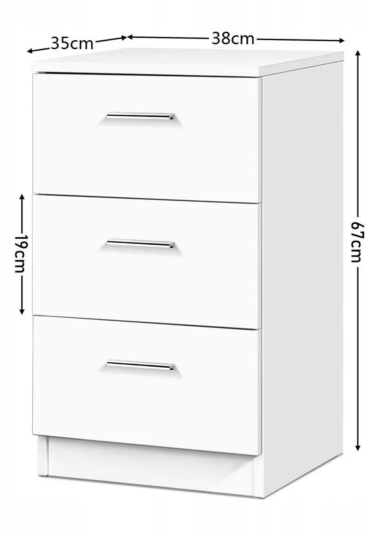 Тумба прикроватная Costway HW61149WH (White)