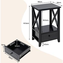 Тумба прикроватная Costway HW66696BK (Black) Thumb