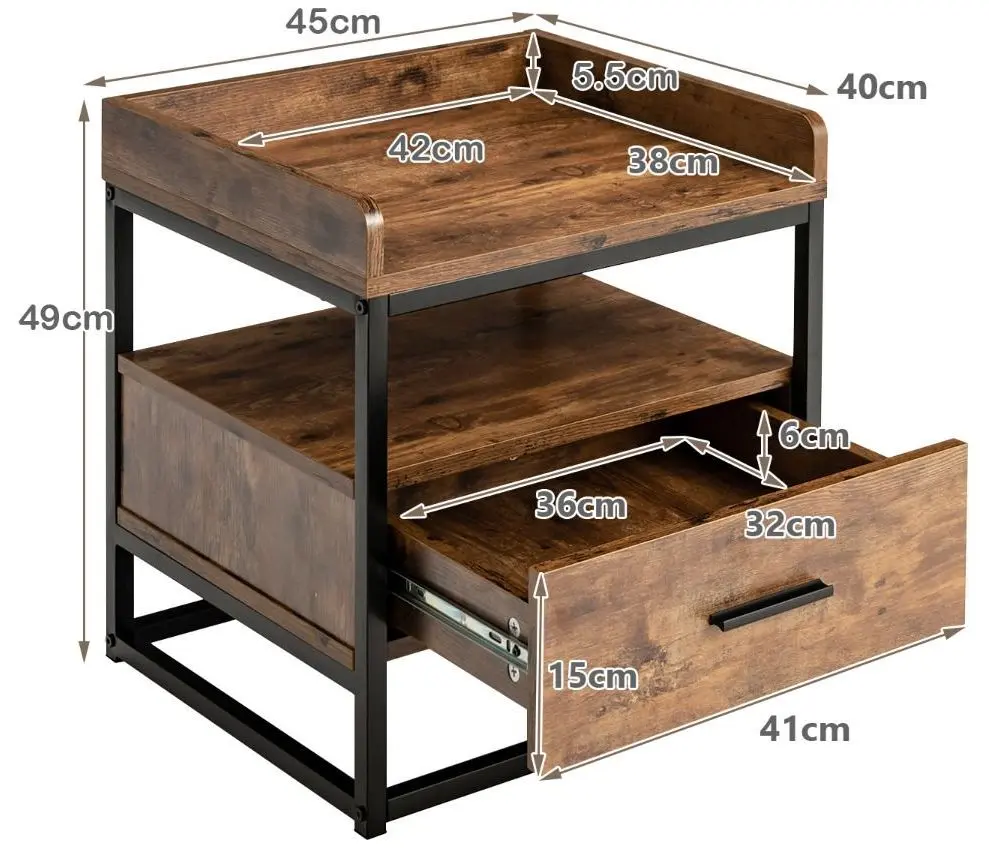 Noptiera Costway HW67042 (Brown) - 4